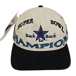 Logo 7 Dallas Cowboys Super Bowl Hat Back to Back Vintage 90s Snapback NFL Cap